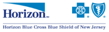 Horizon Blue Cross Blue Shield of New Jersey logo with company name and emblems.